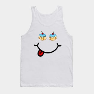Cupcake & Smile (in the shape of a face) Tank Top